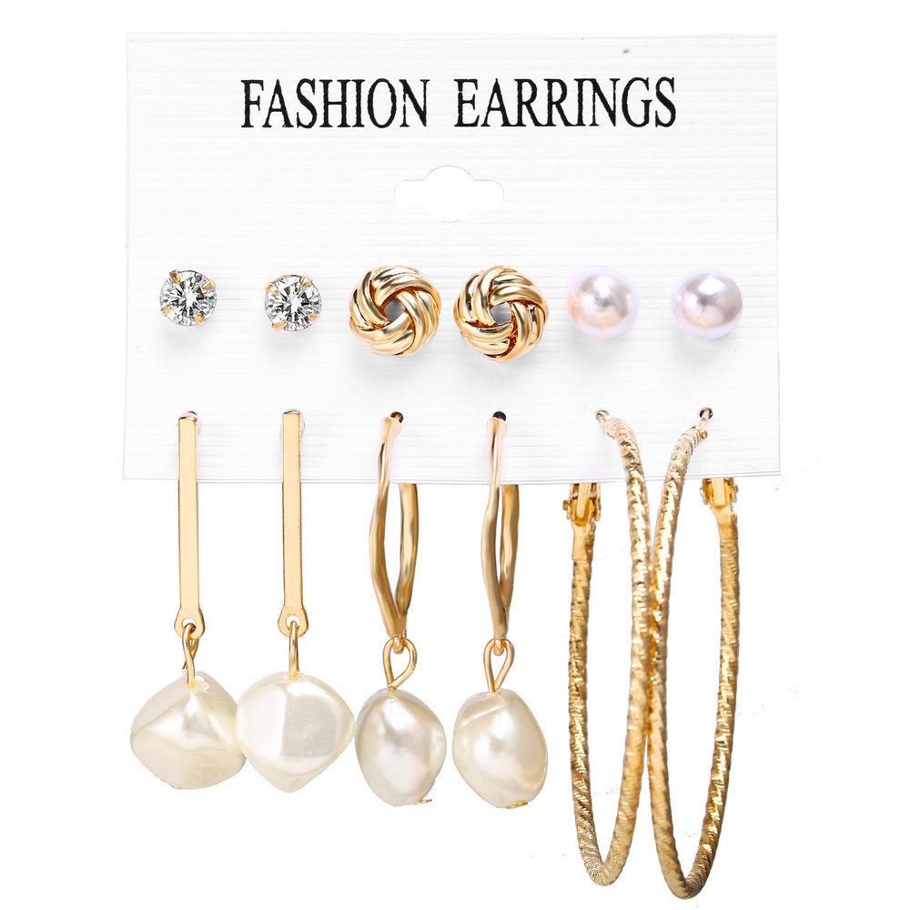 Alluring Pearls Earring Sets Combo with Studs and Hoops