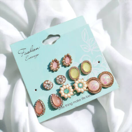 Pastel Stud Earrings Set