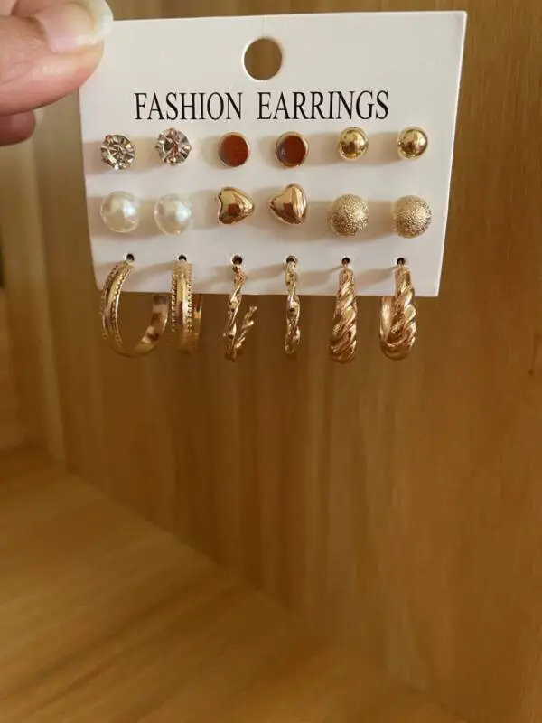 Gold-Plated Fashion Earrings Set