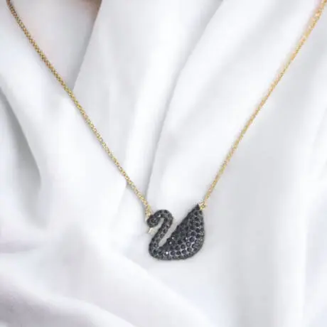 Black swan steel necklace