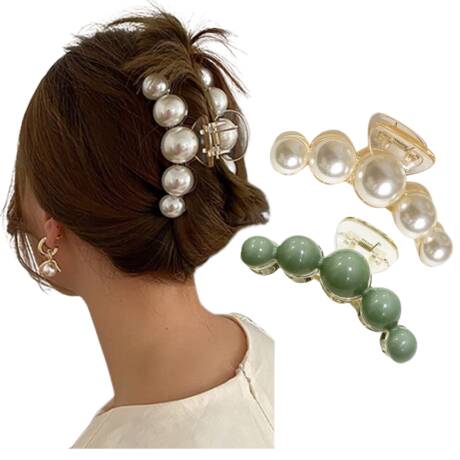 Green White Pearl Clutcher Set